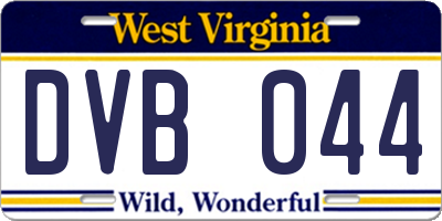 WV license plate DVB044