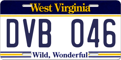 WV license plate DVB046