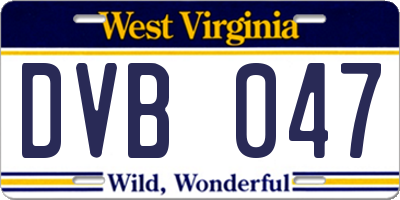 WV license plate DVB047