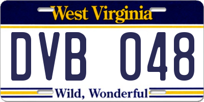 WV license plate DVB048