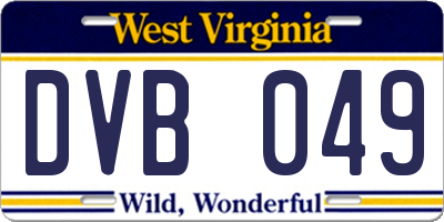 WV license plate DVB049