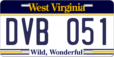 WV license plate DVB051