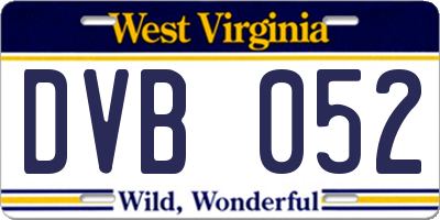 WV license plate DVB052