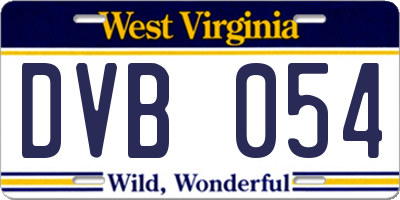 WV license plate DVB054