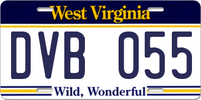 WV license plate DVB055