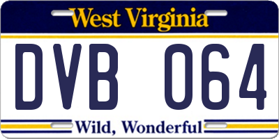 WV license plate DVB064