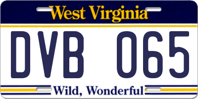 WV license plate DVB065