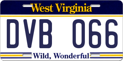 WV license plate DVB066