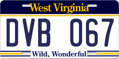WV license plate DVB067