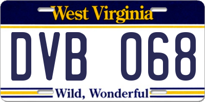 WV license plate DVB068