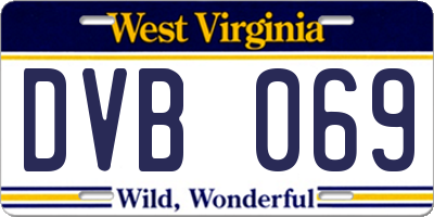 WV license plate DVB069