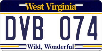 WV license plate DVB074