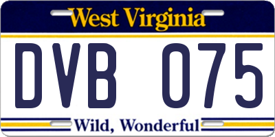 WV license plate DVB075
