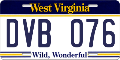 WV license plate DVB076