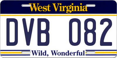 WV license plate DVB082
