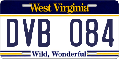 WV license plate DVB084