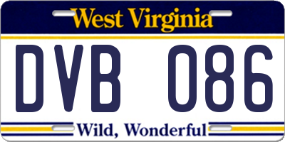 WV license plate DVB086