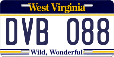 WV license plate DVB088