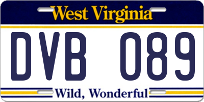 WV license plate DVB089