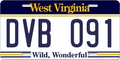 WV license plate DVB091