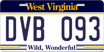 WV license plate DVB093