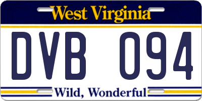 WV license plate DVB094