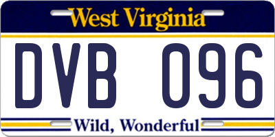 WV license plate DVB096