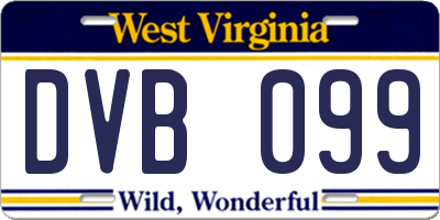 WV license plate DVB099