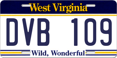 WV license plate DVB109