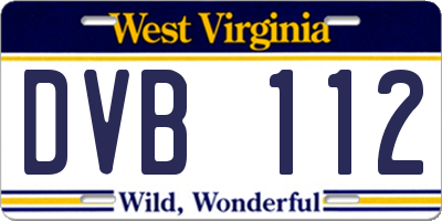 WV license plate DVB112