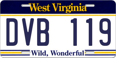 WV license plate DVB119