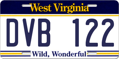 WV license plate DVB122