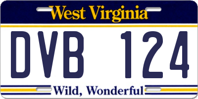 WV license plate DVB124