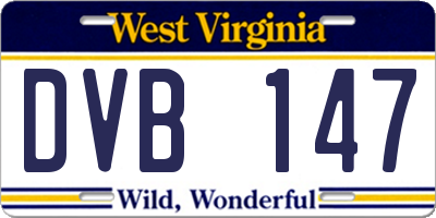 WV license plate DVB147