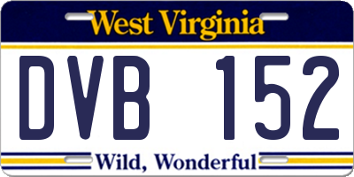WV license plate DVB152