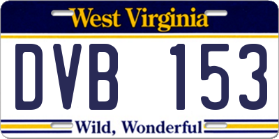 WV license plate DVB153