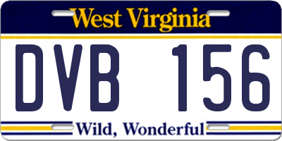 WV license plate DVB156
