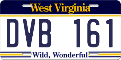 WV license plate DVB161