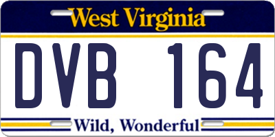 WV license plate DVB164