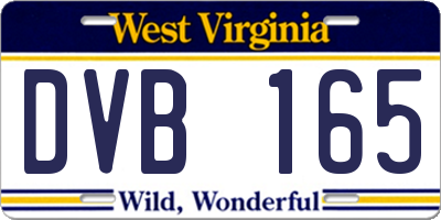 WV license plate DVB165
