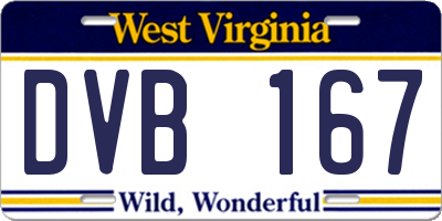 WV license plate DVB167