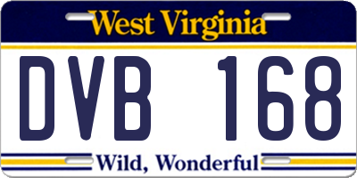 WV license plate DVB168