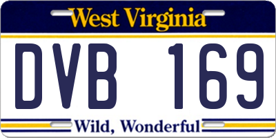 WV license plate DVB169