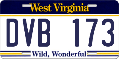 WV license plate DVB173
