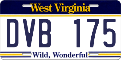 WV license plate DVB175