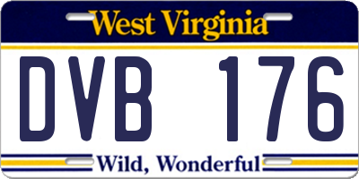 WV license plate DVB176