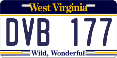 WV license plate DVB177