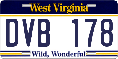 WV license plate DVB178