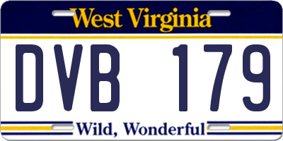 WV license plate DVB179