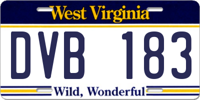 WV license plate DVB183